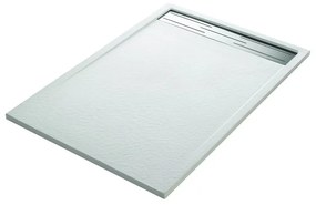 Piatto doccia ultrasottile SENSEA in resina Neo Metal Grid L 90 x L 120 x H 3 cm bianco opaco