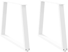 Gambe Per Tavolo Pranzo A V 2 Pz Bianco 100x(72-73,3)cm Acciaio /