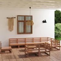 Set Divani da Giardino 11 pz Marrone Miele in Massello di Pino 3075822