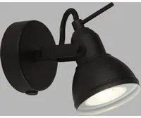 Applique Contemporanea Messa A Fuoco Acciaio Bianco Nero 1 Luce Gu10