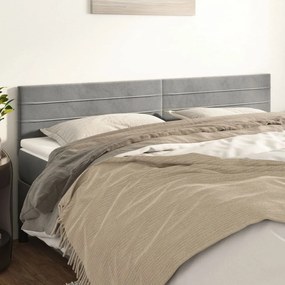 Testiere 2 Pz Grigio Chiaro 100x5x78/88 Cm İn Velluto /