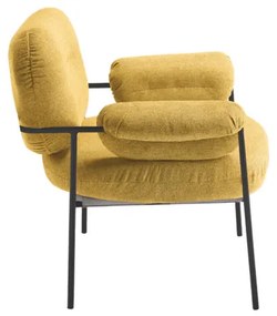 Poltrona in tessuto Giallo con struttura in metallo Nero CUKY