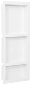 Nicchia Da Doccia Con 3 Scomparti Bianco Lucido 41x99x9 Cm /