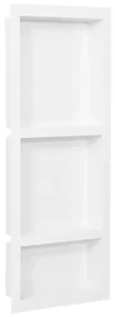 Nicchia Da Doccia Con 3 Scomparti Bianco Lucido 41x99x9 Cm /
