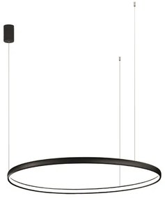 Lampada a sospensione con cerchio orizzontale in metallo Nero 100 cm NOVA