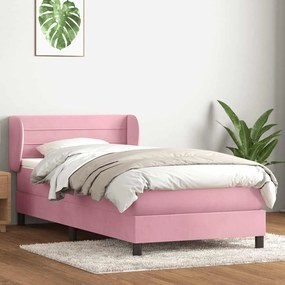 Giroletto A Molle Con Materasso Rosa 100x220 Cm İn Velluto /