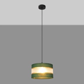 Lampadario a sospensione con filo HELEN 1xE27/15W/230V diametro 25 cm verde/oro