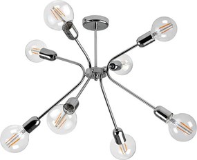 Plafoniera moderno Sandra Ø 65 cm cromo IP20, 8XE27