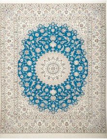 Nain Tappeto persiano 260 x 210 Turchese (Iran) Annodato A Mano