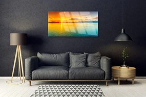Quadro in vetro acrilico Mare, sole, paesaggio 100x50 cm