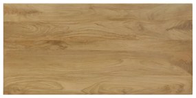 Tavolo da pranzo 115x55x76 cm legno massello di mango e acciaio