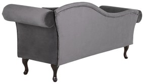 Chaise longue per lato destro in velluto grigio LATTES Beliani