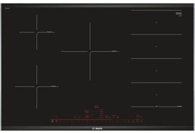 Bosch - Serie 8 PXV875DC1E. Colore del prodotto: Nero, Posizionamento dell'apparecchio: Da incasso, Dimensione della larghezza del piano cottura: 80