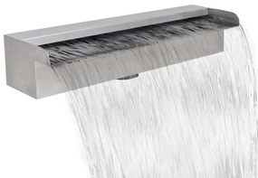 Fontana A Cascata Per Giardino Rettangolare Acciaio Inox 45 Cm /