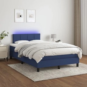 Letto A Molle Con Materasso E Led Blu 120x200cm İn Tessuto /