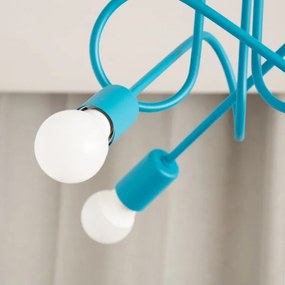 Lampadario a incasso per bambini con LED OXFORD 3xE27/15W/230V Blu