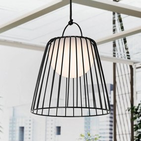 Lindby Lampada a sospensione da esterno ricaricabile LED Levino, nero, Levino Lindby, dimmerabile, Nero, Metallo, Moderno