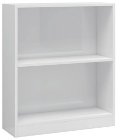 Libreria Bianco Lucido 60x24x76 cm in Legno Multistrato