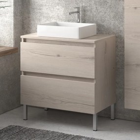 Mobile bagno a terra 80cm con due cassetti TOD-80P - KAMALU