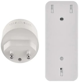 Campanello wireless da inserire nella presa 230 V con 1 batteria CR2032, bianco