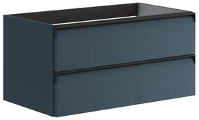 Mobile da bagno sotto lavabo Fusion blu laccato opaco L 79.5 x H 40 x P 45.5 cm 2 cassetti, lavabo non incluso