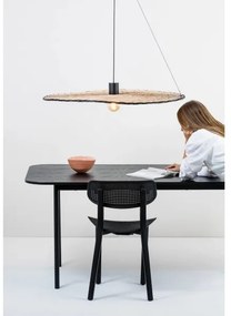 FARO 68590-70 - Lampadario su corda COSTAS 1xE27/15W/230V d. 100 cm nero/rattan