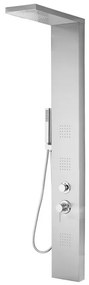 Colonna doccia satinata multi getto con 3 funzioni in acciaio inox