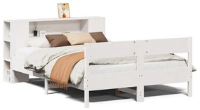 Letto libreria senza materasso bianco 140x200 cm legno di pino