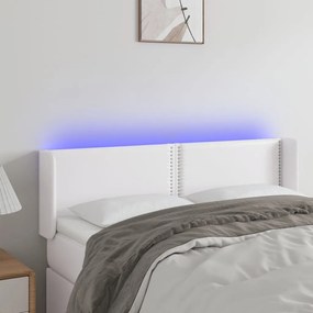 Testiera A Led Bianca 147x16x78/88 Cm İn Similpelle /