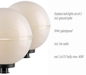Leuchten Direkt 19324-16-2-SET 2x Lampada da esterno 1xE27/40W/230V diametro 40 cm IP44