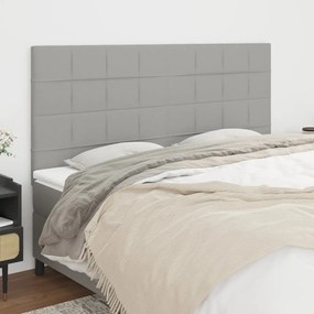 Testiera 4 Pz Grigio Chiaro 90x5x78/88 Cm İn Tessuto /