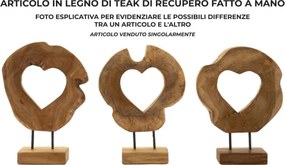 Scultura Hasi In Teak Riciclato Cm 28X10X38 (Pezzi Unici - Non Rip. In Serie)