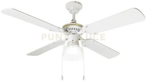 Ventilatore gemini in metallo bianco 1 luce attacco e27 con 4 pale