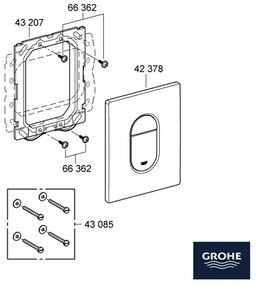 Placca di azionamento Grohe Arena cromo per cassetta di scarico wc