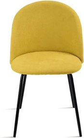 Sedia da pranzo in tessuto Giallo e gambe metallo Nero - KAREN 2 sedie