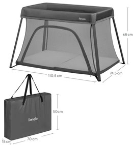 Lionelo - Lettino da viaggio 3 in 1 ALICE Grigio