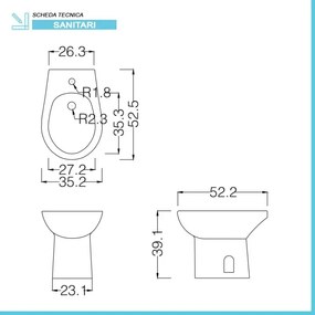 Set sanitari bagno in ceramica bianca lucida Flora completo di sedile wc