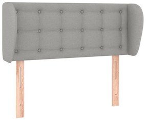 Testiera ad orecchio grigio chiaro 83x23x78/88 cm in tessuto