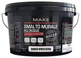 Pittura per interni smacchiabile, MAKE HACCP bianco opaco, 4 L