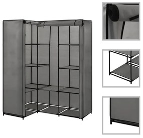 Armadio Angolare Grigio 130x87x169 Cm /