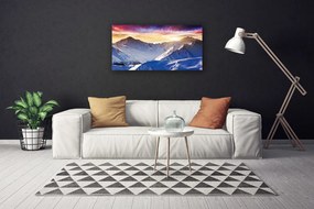 Foto quadro su tela Paesaggio di montagne di neve 100x50 cm