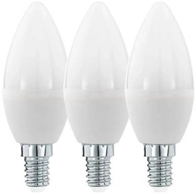 SET 3x Lampadina LED C37 E14/6W/230V 3000K - Eglo 12884