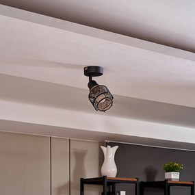 Lindby Eudoria spot da soffitto 1 luce nero/oro