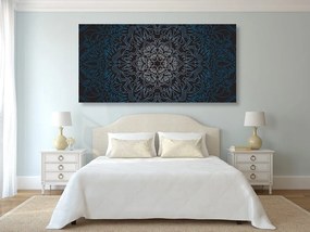 Stampa su tela – Mandala ornamentale su sfondo nero