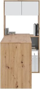 Scrivania Libreria Moderna Doppia Configurazione Reversibile Bianco E Rovere