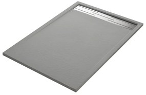 Piatto doccia SENSEA in resina Neo Metal Grid grigio L 90 x L 120 x H 3 cm opaco effetto pietra