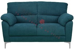 Divano in tessuto a 2 posti 146 cm braccioli imbottito GIADA Petrolio