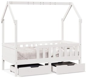 Giroletto bambini con cassetti 70x140 cm legno massello di pino