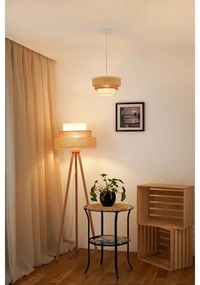 Brilagi - Lampadario a cavo CEDAR LUNETA 1xE27/15W/230V Ø25 rattan marrone crema