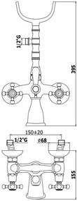 Paffoni Belinda Fblv023 Gruppo Vasca Esterno Con Flessibile Doppia Aggraffatura 150 Cm E Supporto Lux In Metallo Cromo